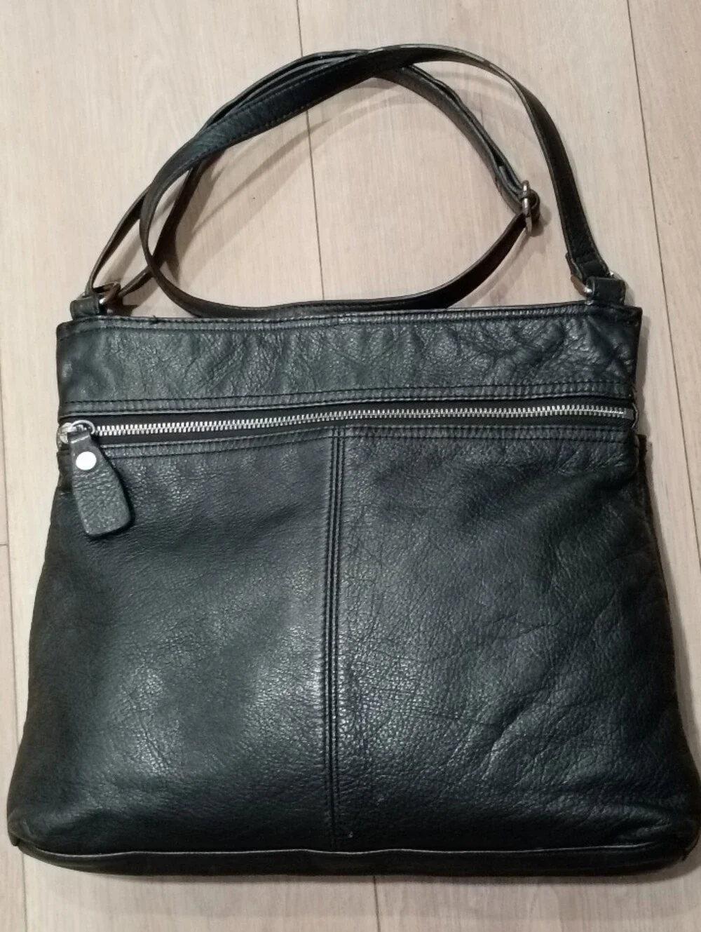Margot Black Leather Slim Crossbody Bag - Picture 1 of 6